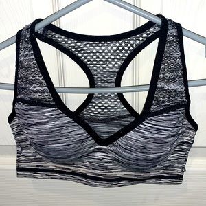 Black and white PINK/Bictoria secret sport bra, racer back,